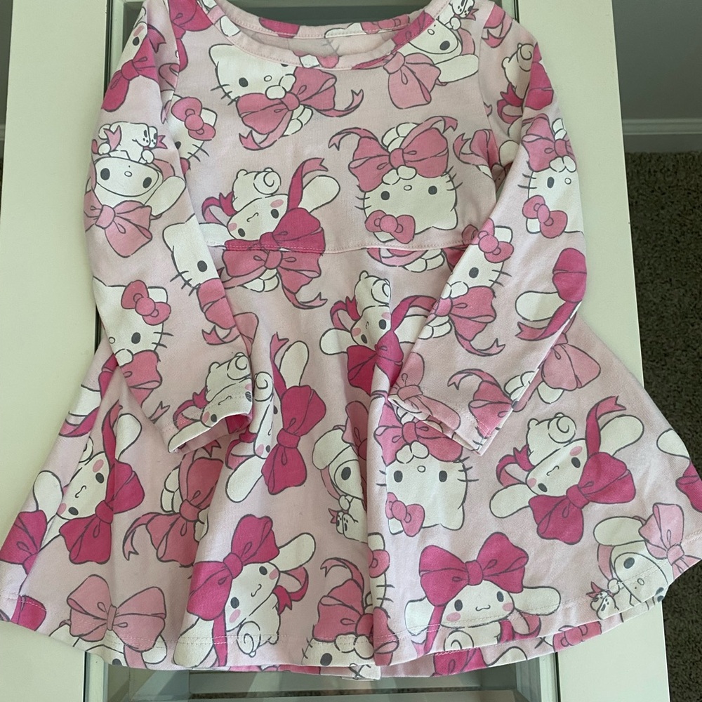 Sanrio Hello Kitty Pink and White Graphic Dress